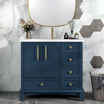 Meuble-lavabo classique 36 "avec lavabo en céramique