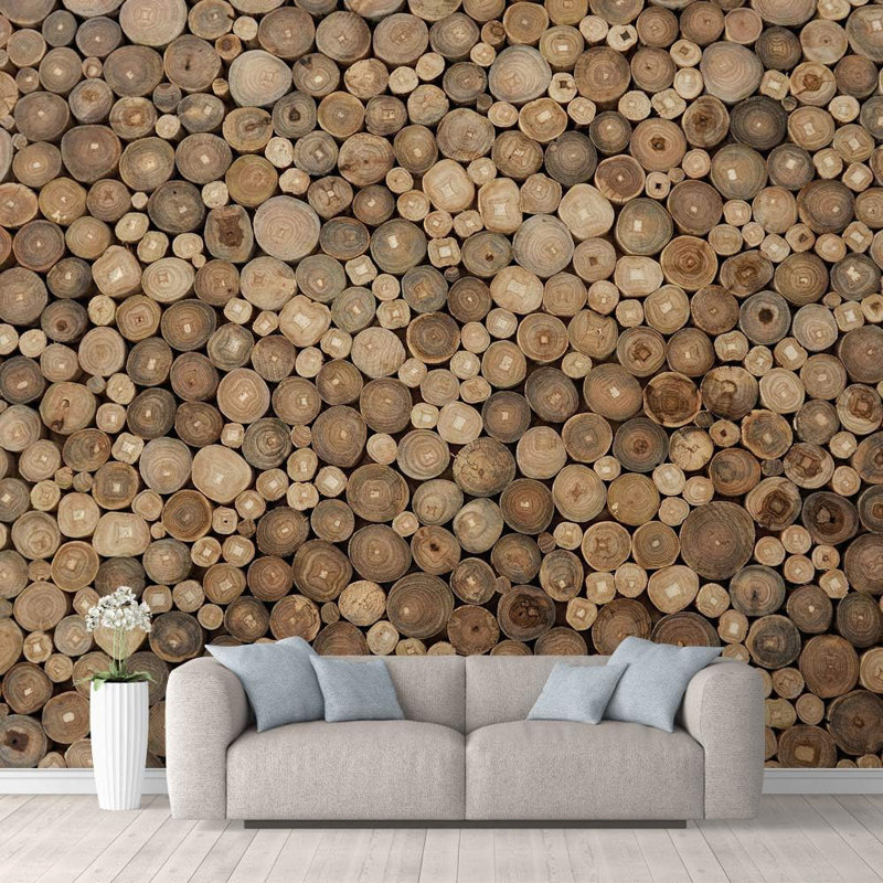 Panneau mural peint en bois brun rétro L 66 pi x l 96 po, L 66 po x l 96 po