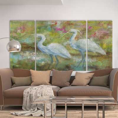 " Egret Tapestry " 3 - Pieces