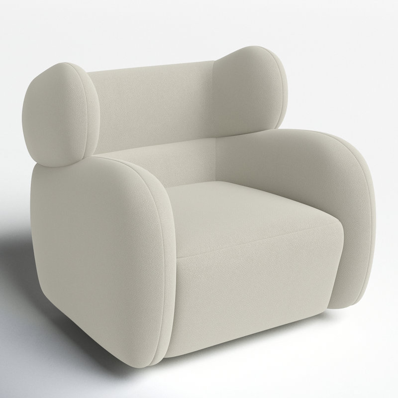 Pablo 36" W Swivel Armchair, Cream Chenille 1345-002