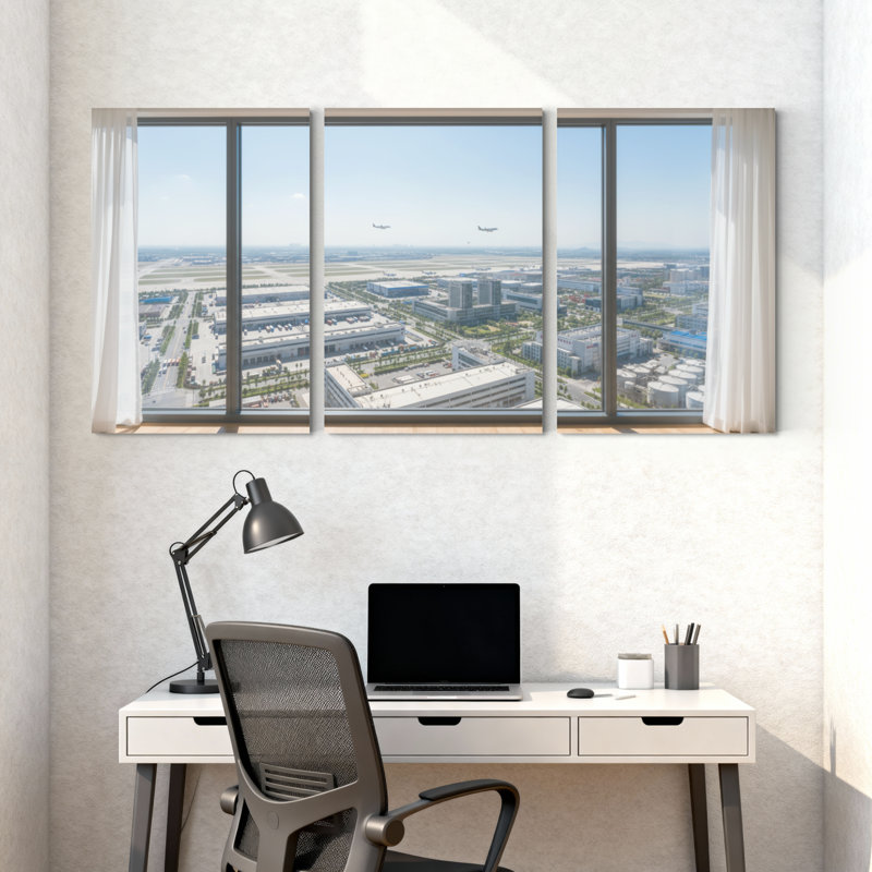 Scénario et paysages urbains, ensemble de 3 impressions sur toile, H 24 po x l 48 po