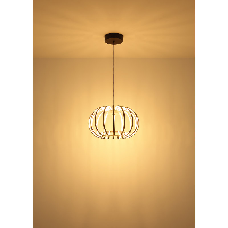 1 - Light LED Geometric Pendant, Matte Black