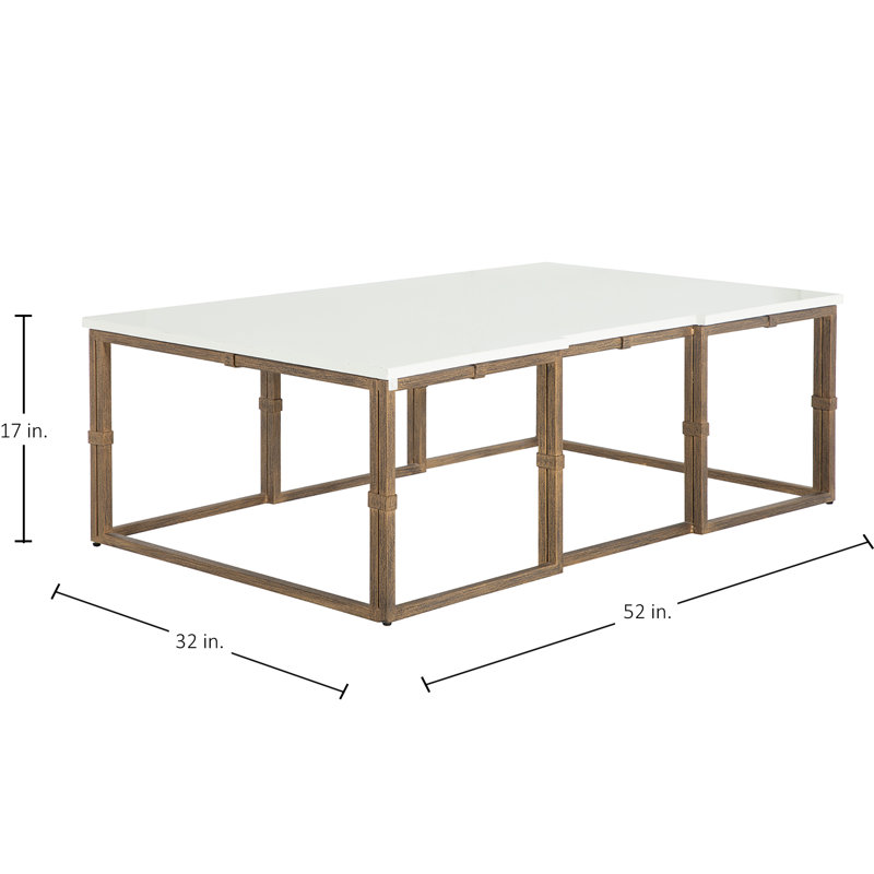 Stevens Frame Coffee Table, Antique Textured Gold