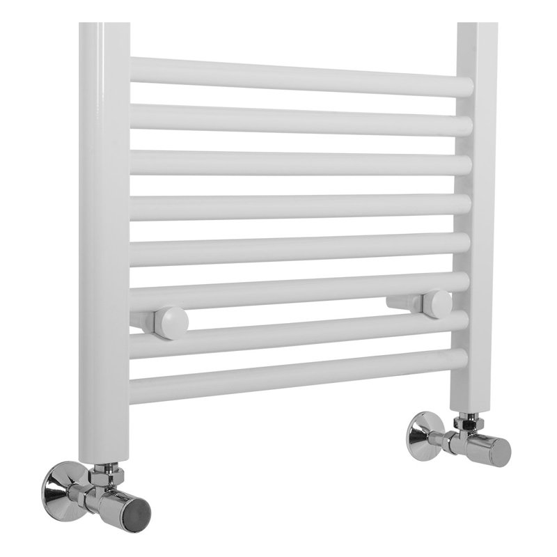 Piazza Straight Towel Rail Heated Towel Rails, 115cm H x 50cm W x 3cm D, White