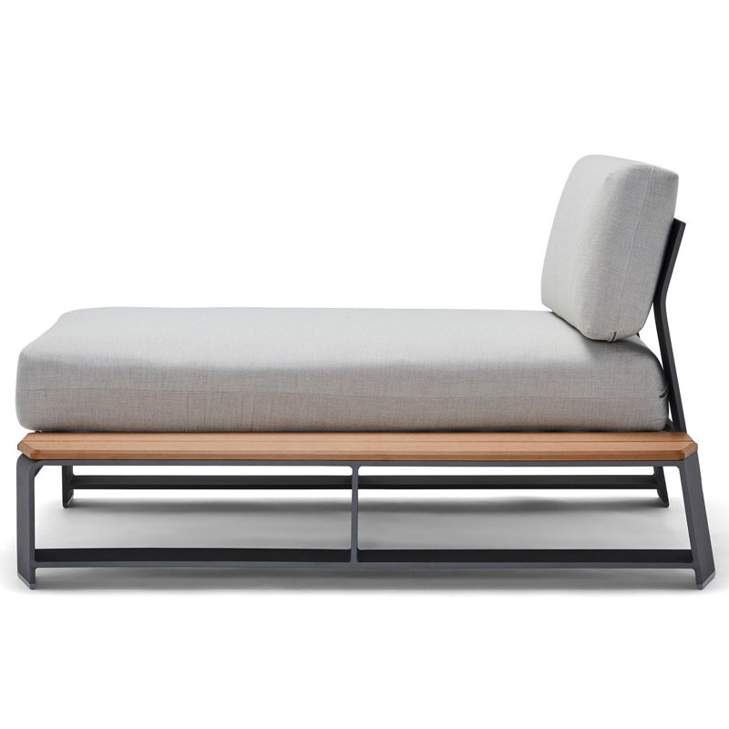 RHF Chaise Unit With Nextteak Accent, Textured Black, Chartres Malt