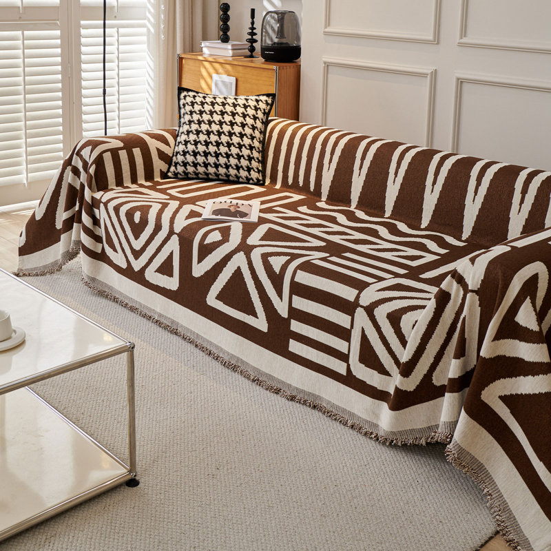 Housse pour canapé modulaire Boho Chenille, H 71 po x l 71 po x P 0,1 po, Brun