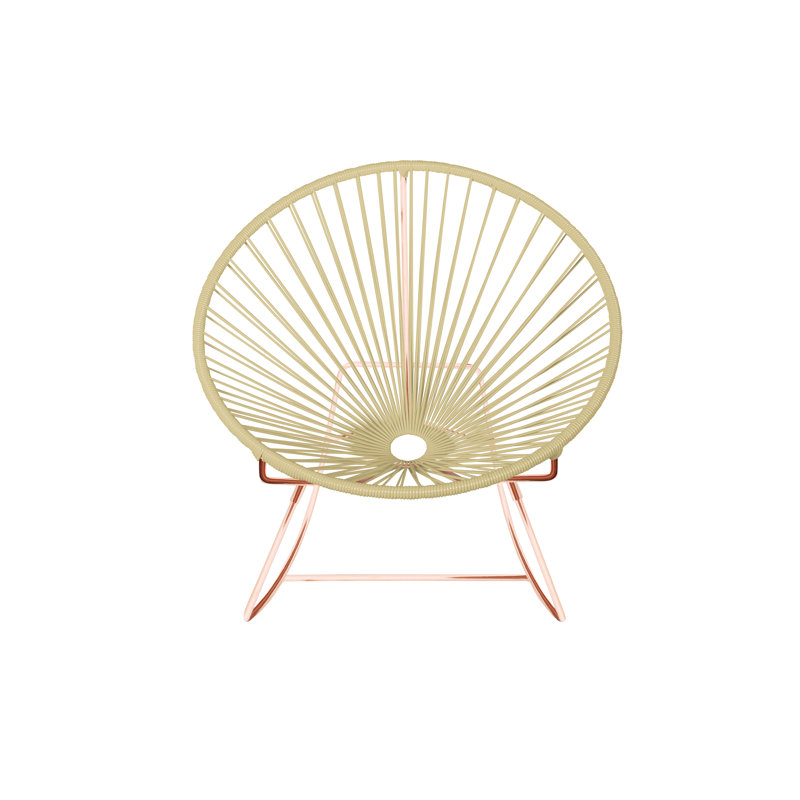 Innit Indoor/Outdoor Handmade Rocking Chair, Ivory/Copper