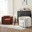 Fauteuil d'appoint pivotant de 37 po de largeur, fauteuil demi-tonneau pivotant, brun-1870488454