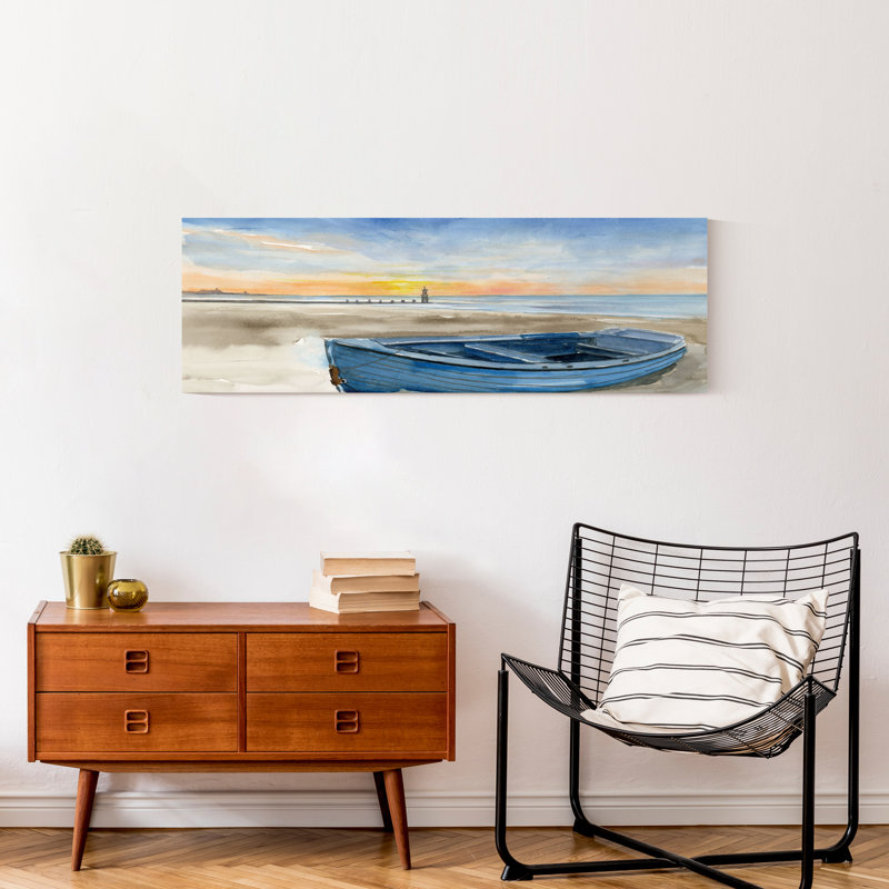 Bateau de plage sur toile, H 12 po x l 36 po x P 1,25 po