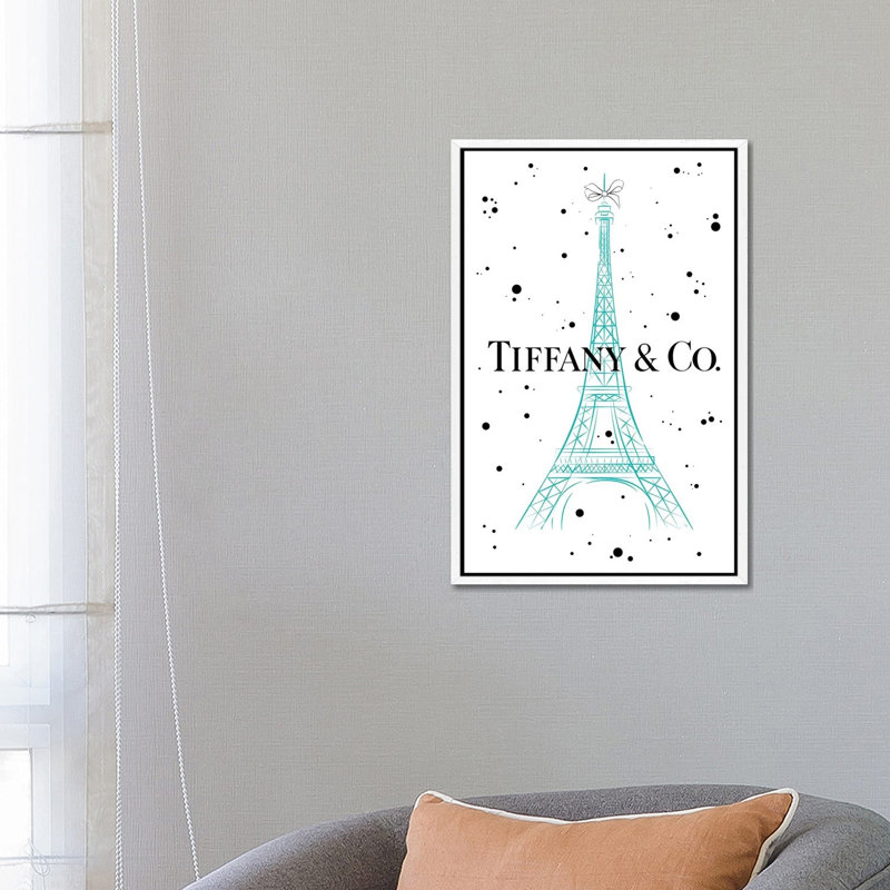 Tiffanys In Paris by Martina Pavlova - Print on Canvas, White Framed, 101.6 cm H x 66.04 cm W