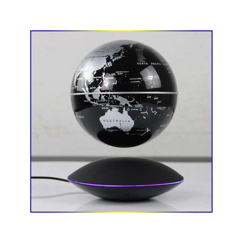 Globe terrestre flottant 6 pouces noir