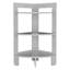 Étagère de rangement 31,7 po à 3 niveaux pour salle de bain - Table d'appoint autoportante blanche avec plateau, table de bout compacte et support de rangement pour serviettes, articles de toilette et petits espaces