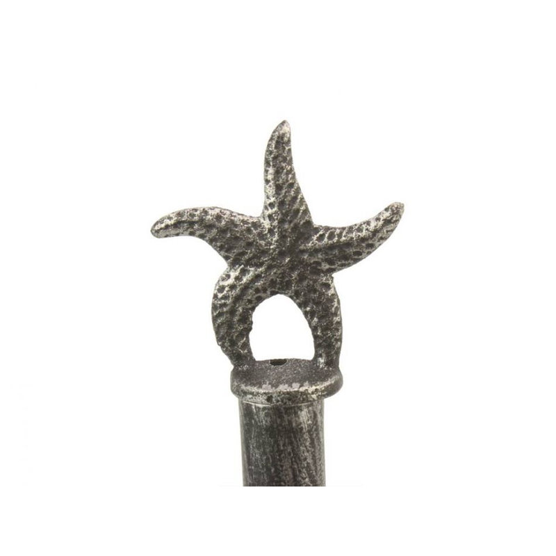 Porte-essuie-tout autoportant en fonte Starfish, Argent antique