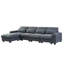 Canapé modulaire carré en L avec méridienne réversible - Chenille gris foncé moderne pour le salon-1246836750