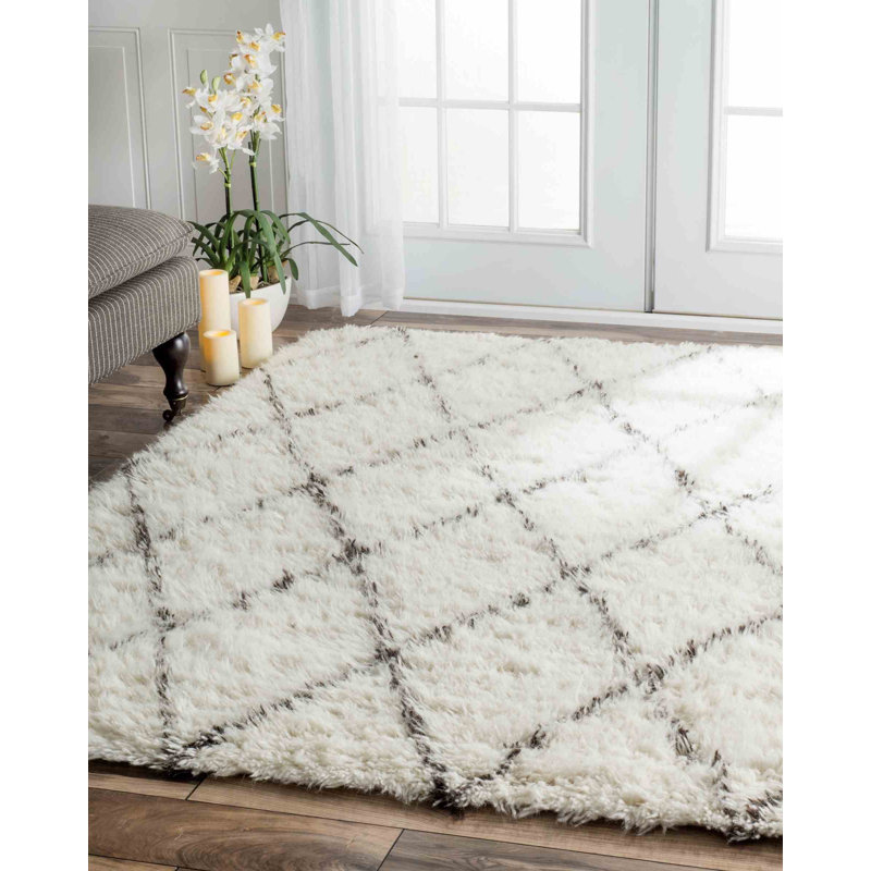 Marrakech Hand Made Ivory Area Rug, Rectangle 8' x 10'