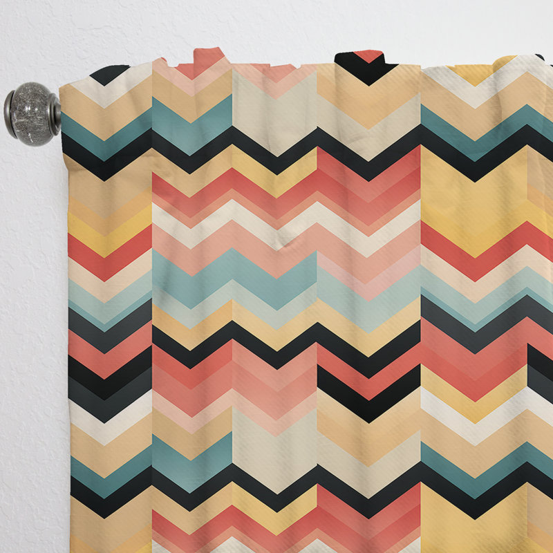 Motif à chevrons fantaisie minimaliste - Rideau à chevrons - Rideau à chevrons obscurcissant - 1 panneaux, L 52 po x L 120 po