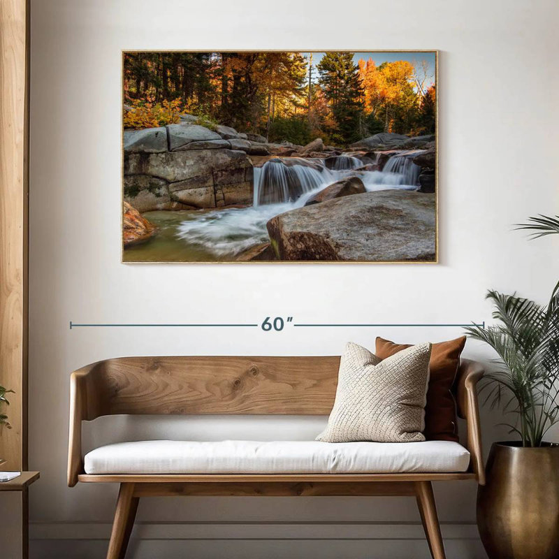 Mont Washington, été indien, Cadre flottant en bois naturel, 46 po x 31 po