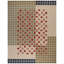 Tapis gris / rouge / beige en laine / coton touffeté à la main Elswick-437500510