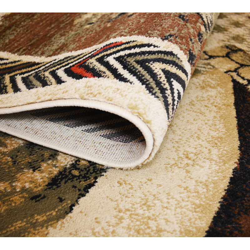 Tapis brun Hinojos, Rectangle 2 pi 3 po x 3 pi 3 po