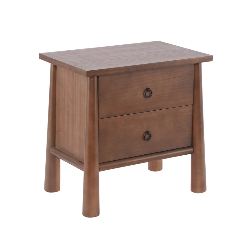 Table de chevet 2 tiroirs Haidi, Brun