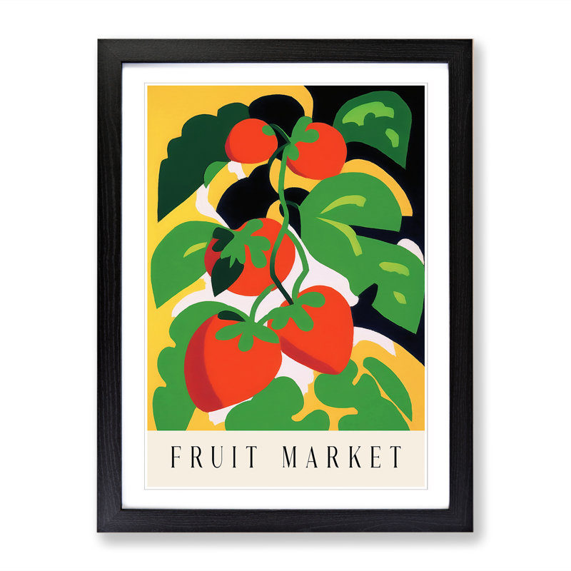 Fruit Market Exhibition Strawberry Vol.1 1 Piece Single Picture Frame Wall Art, 46cm H x 34cm W x 2cm D