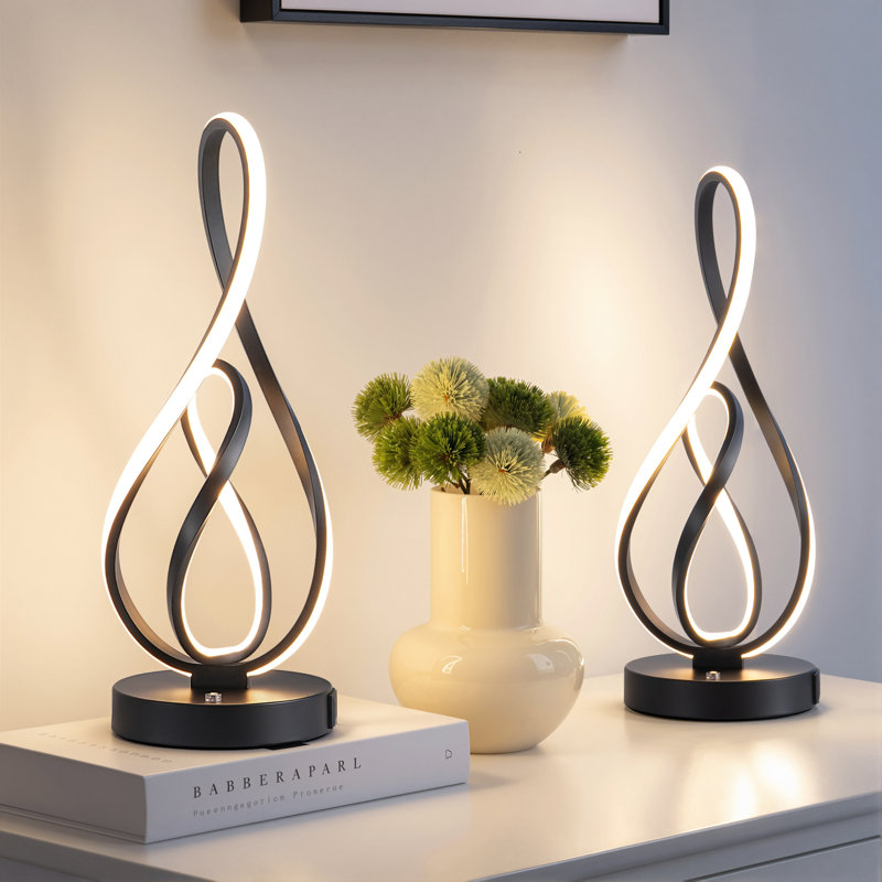 Lampe de table à DEL 15,4 "à commande tactile à intensité variable avec ports USB, angle réglable, Noir