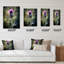 Horloge murale moderne mauve, chardon vert, chuchotement plante V-1081755881