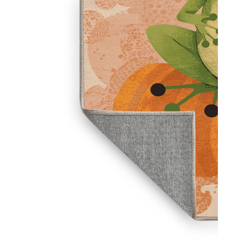 Machine Washable Pryer Halloween Modern & Contemporary Abstract Rug in Brown – Beige Binding, 4x6