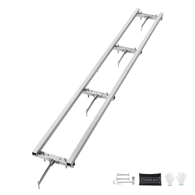 Rail Mill Guide System, 9 ft Milling Guide, 4 Crossbar Kits Chainsaw Mill Rail Guide, Aluminum Adjustable Saw Mill Rail System Work with Chainsaw Mills for Builders and Woodworkers