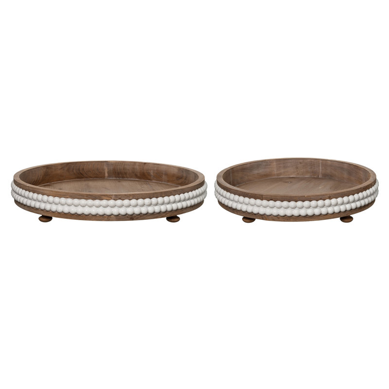 Ensemble de 2 plateaux de présentation en bois 20,25 po