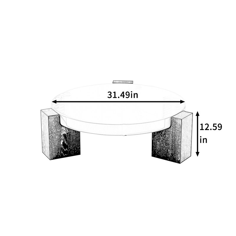 Table basse Minimalist, H 12,59 po x L 31,49 po x l 31,49 po