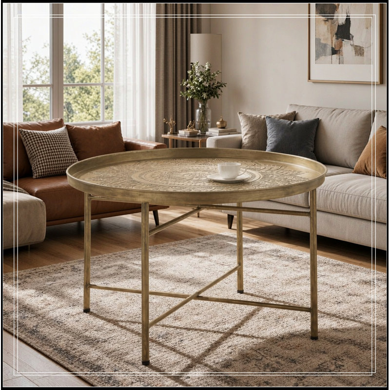 Leandre Steel Top Coffee Table