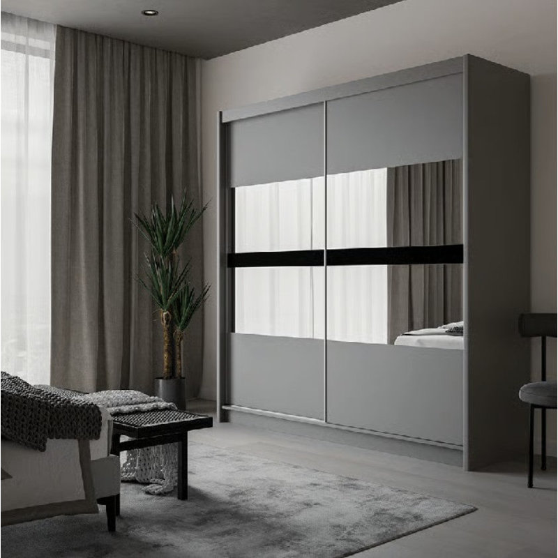 Manufactured Wood Wardrobe, Grey