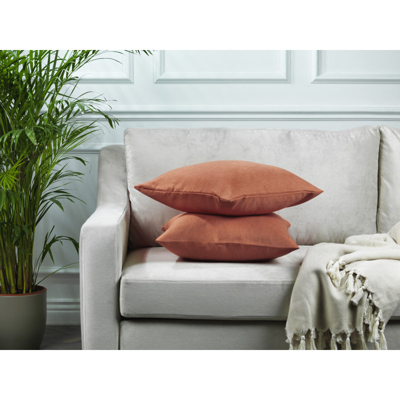 Housses de coussin rectangulaires en lin uni, Brique