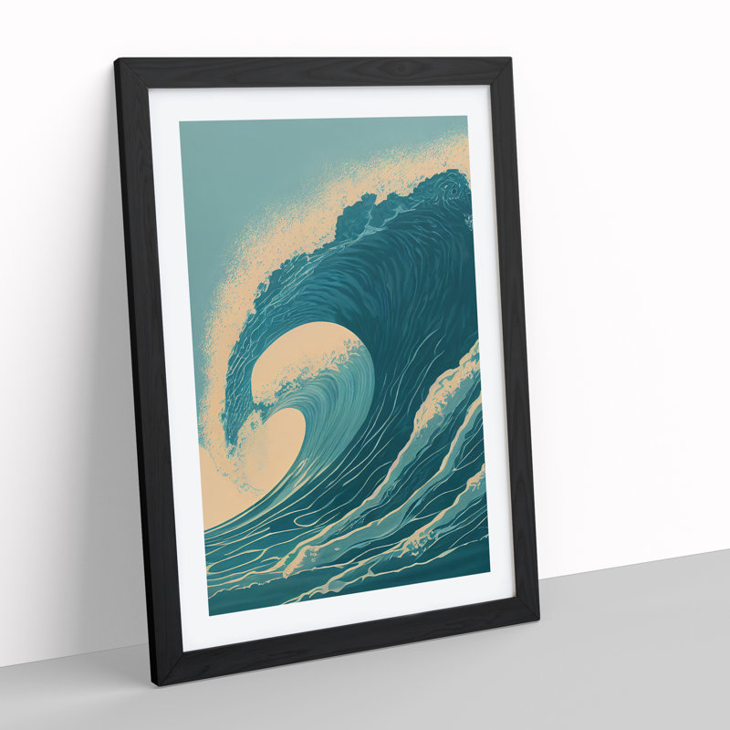 Ocean Wave No.3 - Single Picture Frame Painting, Black Framed, 64cm H x 46cm W x 2cm D