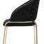 Chaises de style moderne 2 pièces en velours et pieds en métal doré - Noir-1482636991
