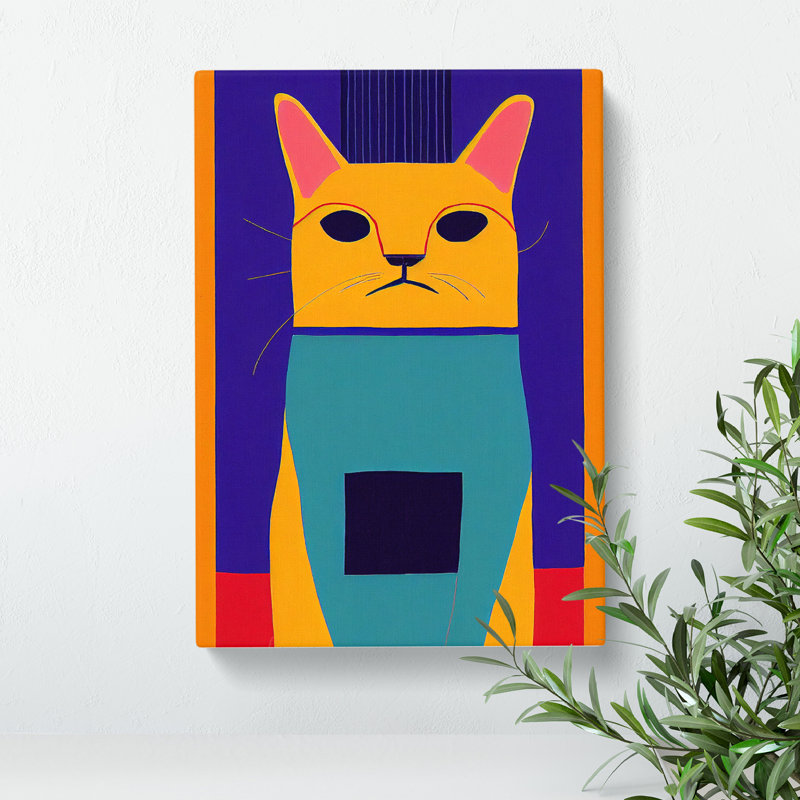 Cat In Abstract No.4 - Wrapped Canvas
