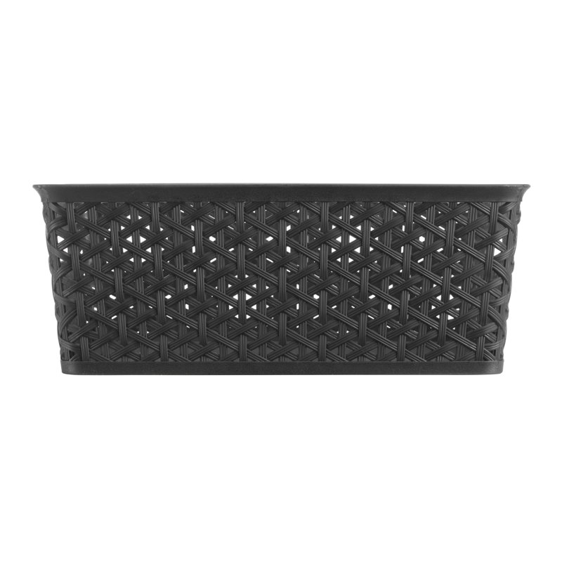 Whitmor Resin Form Half Basket, Black, Large