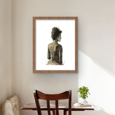 «Woman's Back» en sépia - reproduction encadrée mate pour la décoration intérieure