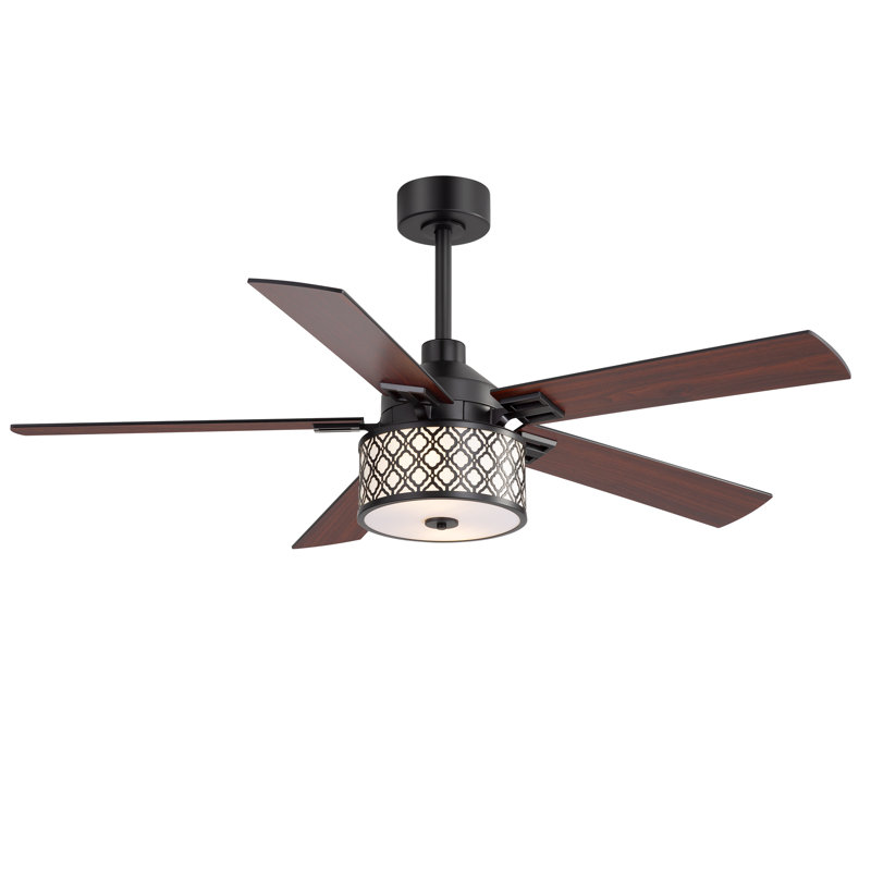 Ventilateur de plafond de 52 pouces avec lumière, ventilateurs de plafond avec lumières et télécommande, moteur CC réversible silencieux, ventilateur de plafond pour l'intérieur, la chambre à coucher, le salon et le patio