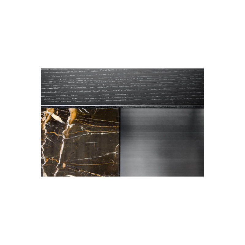 Marble Coffee Table, Black, 15" H x 24" L x 24" W