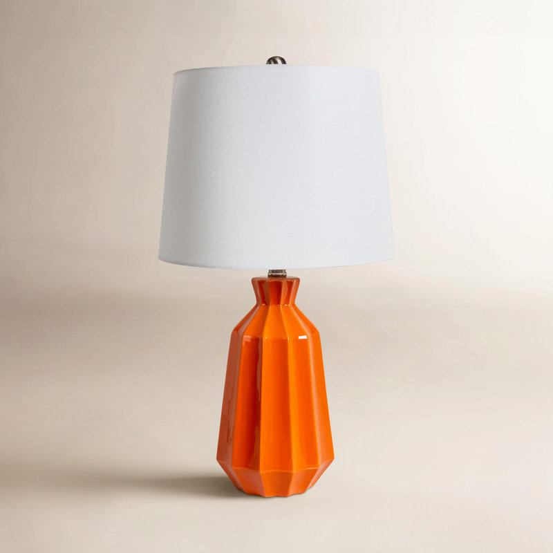 Jeanette Ceramic Table Lamp, Orange