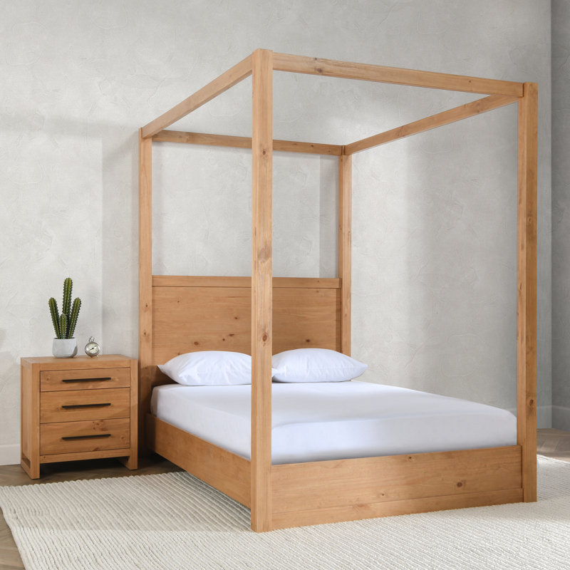 Modica Solid Wood Canopy Bed, Queen