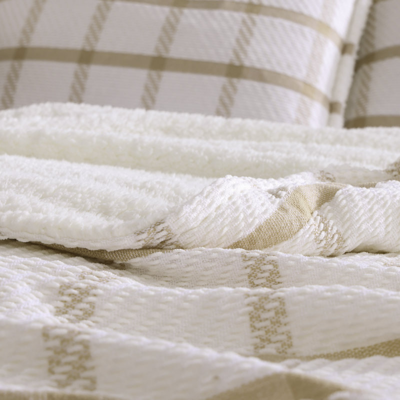 Twin Taupe Reversible Sherpa Blanket and Sham Set