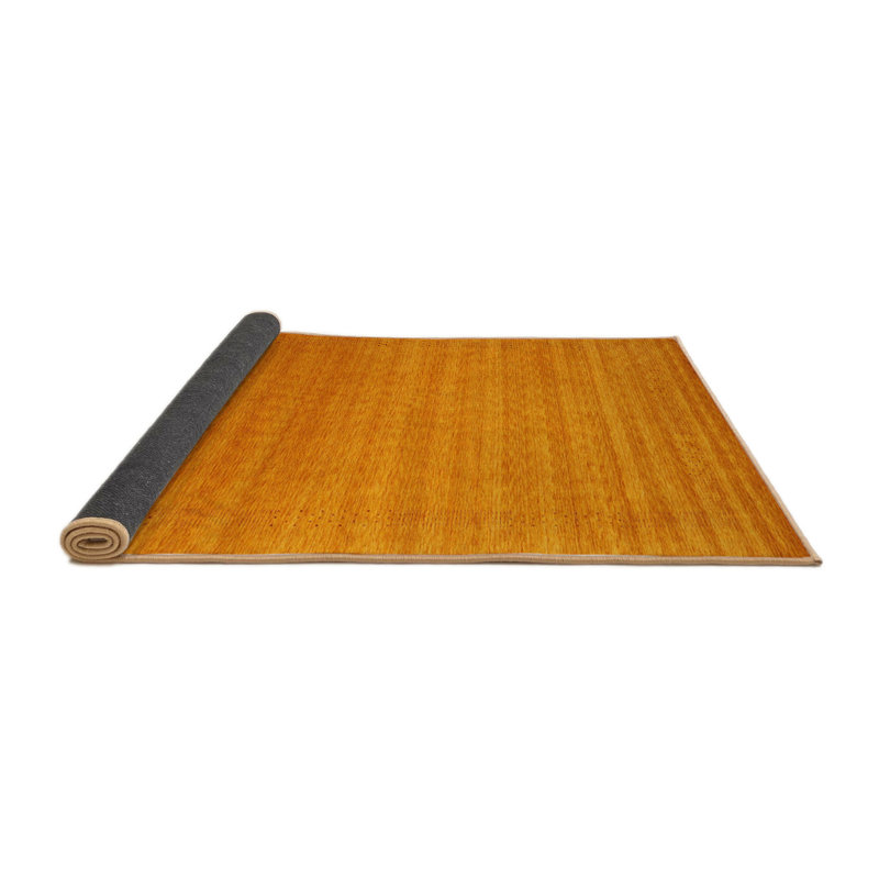 Tapis contemporain jaune, Rond 6 pi x 6 pi
