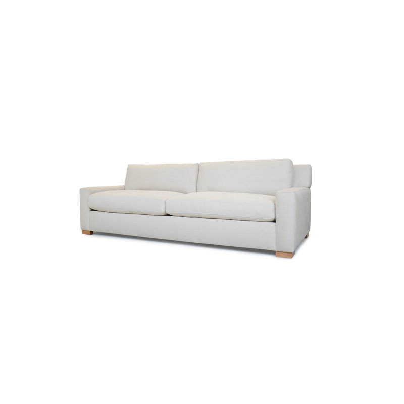 Canapé à accoudoirs carrés de 84 po Duco, 96", Neige Aura, Naturel