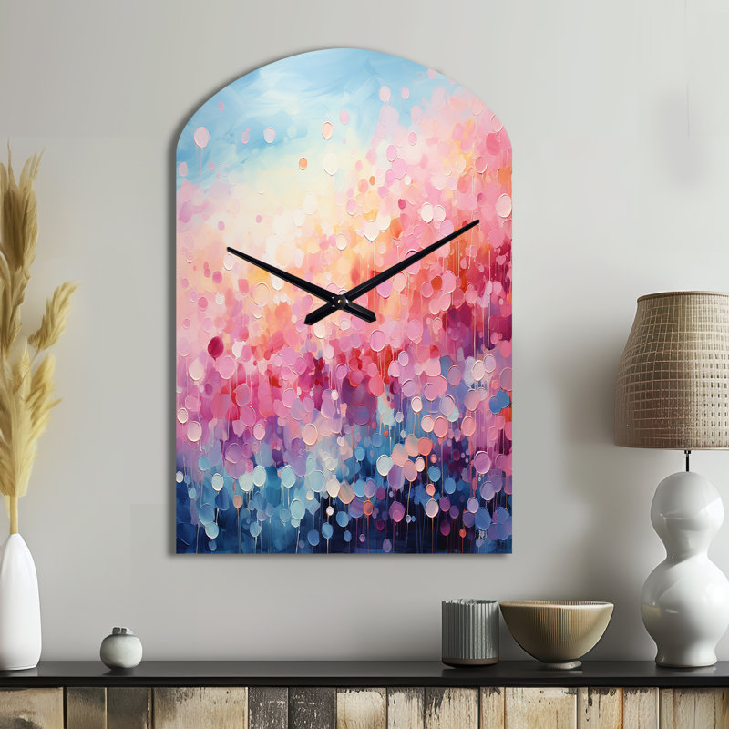 Horloge murale en coton Cotton Candy I - Landscape Arch, Moyenne