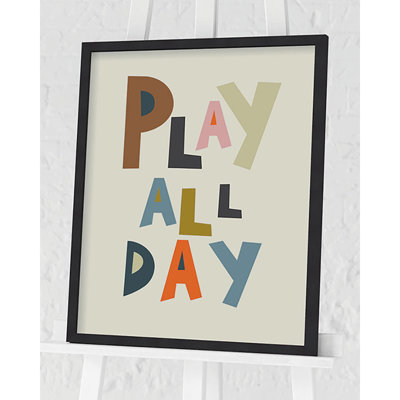 Play All Day 1 Piece Single Picture Frame Wall Art