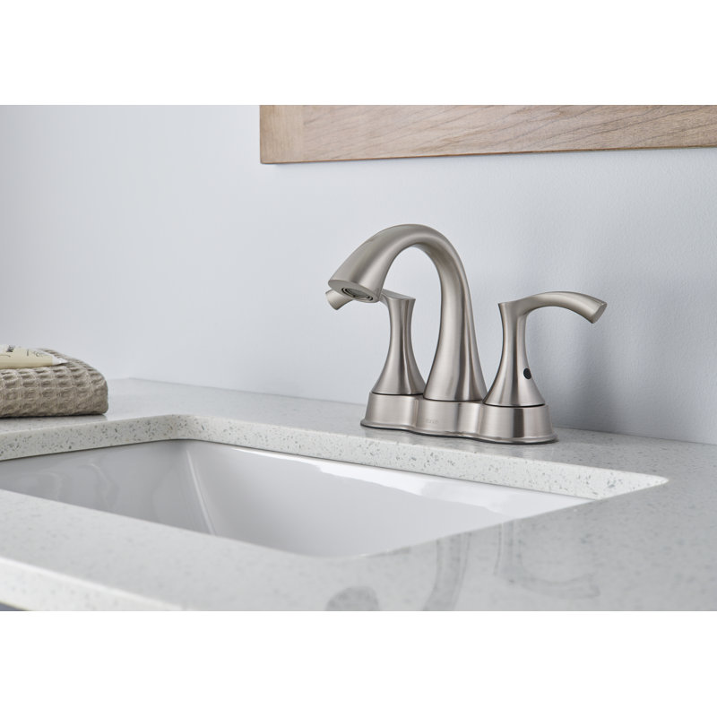 Robinet de salle de bain central avec drain Antioch, Nickel brossé