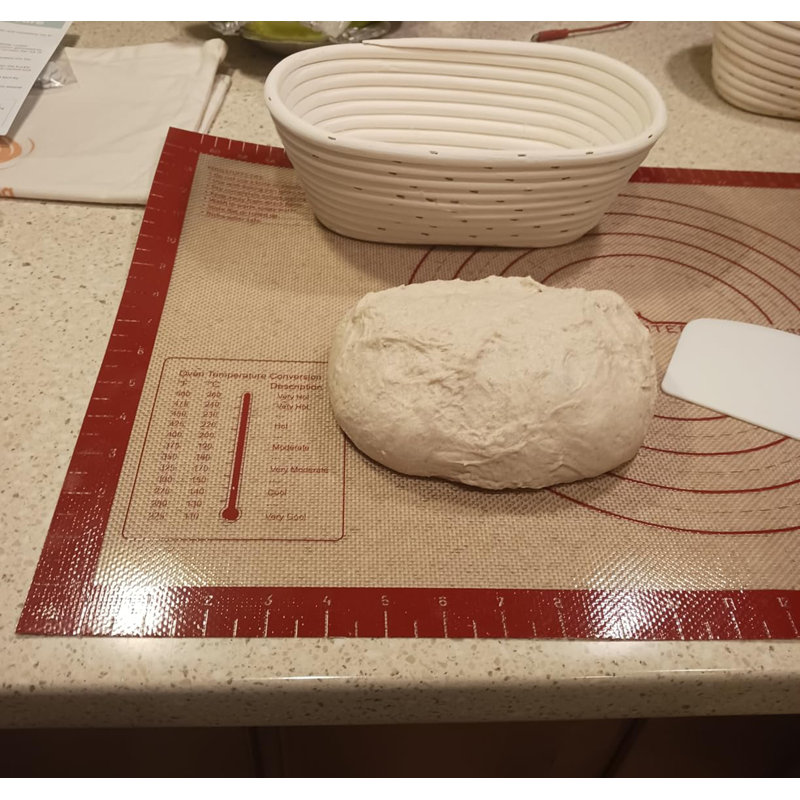 Tapis de pâtisserie en silicone alimentaire extra épais de 66 x 41 cm avec âme en fibre de verre, antidérapant.